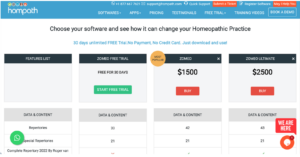 Hompath zomeo pricing table